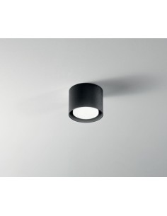 Mini plafoniera Geo tonda Ø 10 cm in metallo nero, GX53, per interni | Perenz