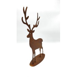 Cervo decorativo da appoggio in metallo corten ruggine naturale, 30 x 21 cm | Bolzonella -BOLZONELLA 2
