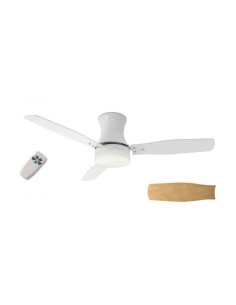 Ventilatore da soffitto Modern Ø 130 cm bianco, pale acero e bianco, 2 E27 | Perenz -PERENZ 2