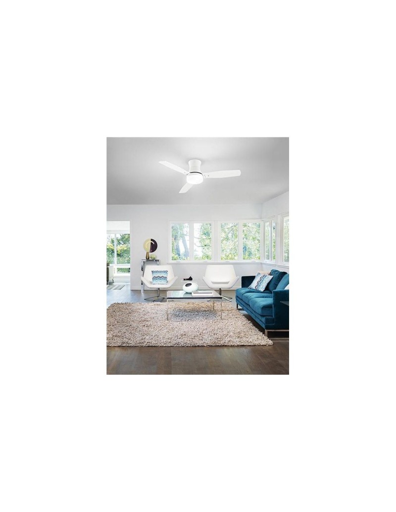 Ventilatore da soffitto Modern Ø 130 cm bianco, pale acero e bianco, 2 E27 | Perenz -PERENZ