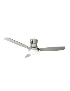 Ventilatore da soffitto Modern Ø 130 cm cromo, pale grigio e noce, 2 E27 | Perenz -PERENZ