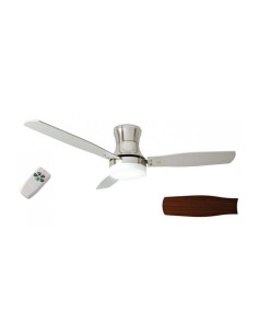Ventilatore da soffitto Modern Ø 130 cm cromo, pale grigio e noce, 2 E27 | Perenz -PERENZ 2