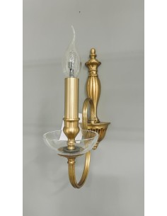 Applique classica a candela 1 luce in ottone, E14, H 28 cm | Porreca -PORRECA