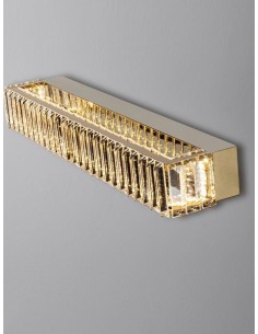 Applique LED Aurelia rettangolare in cristallo con finiture oro, 60 cm, 19 W | Nova Luce -NOVA LUCE