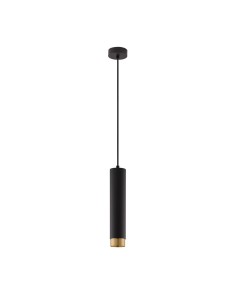 Lampada a sospensione Pogno cilindrica Ø 5,9 in metallo nero e oro, GU10 | Nova Luce -NOVA LUCE