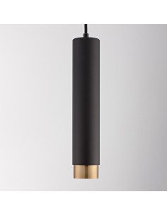 Lampada a sospensione Pogno cilindrica Ø 5,9 in metallo nero e oro, GU10 | Nova Luce -NOVA LUCE 2