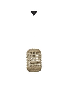 Lampada a sospensione Griffin Ø 27 in legno di giacinto intrecciato e nero, E27 | Nova Luce -NOVA LUCE