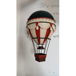 Mongolfiera decorativa da appendere in metallo bianco e verde, H 35 cm | Bolzonella -BOLZONELLA 2