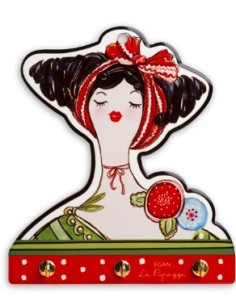 Le Pupazze appendino multiuso a busto di donna in ceramica smaltata | Egan -EGAN