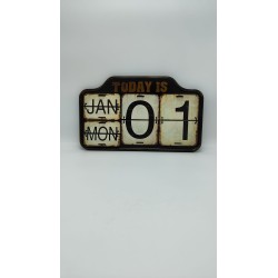Calendario da parete Today industrial in metallo e carta, 24 x 40 cm | Bolzonella -BOLZONELLA 2