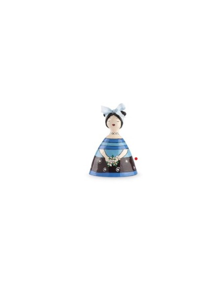 Campanella portafortuna Le Pupazze in ceramica smaltata blu e nero, 7x11 cm | Egan -EGAN
