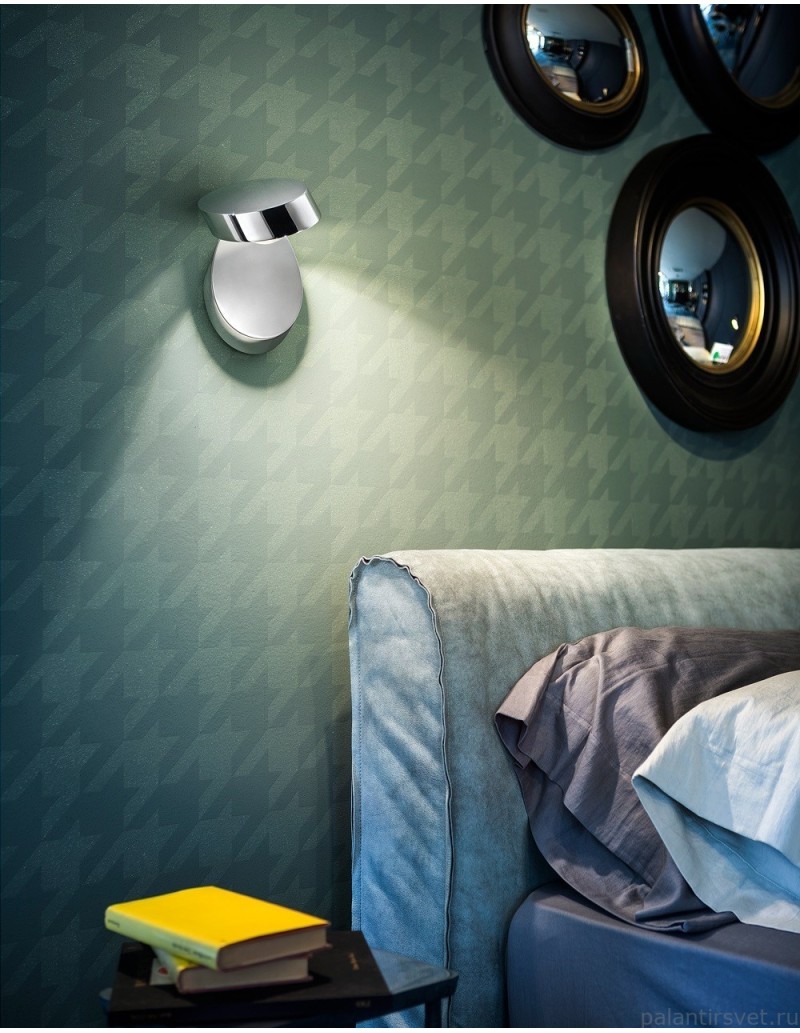 Applique LED Pin-Up a conchiglia orientabile in cromo, 9 W 3000 K | Lodes -LODES - STUDIO ITALIA
