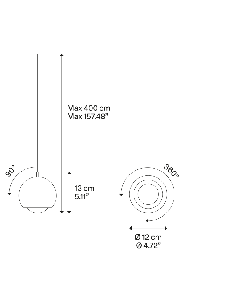 Lampada a sospensione LED Spider sfera in metallo oro lucido, base bianca, 7 W | Lodes -LODES - STUDIO ITALIA