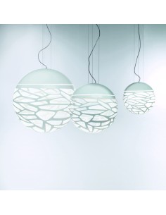 Lampada a sospensione Kelly sfera Ø 40 in metallo taglio laser bianco opaco, 3 E27 | Lodes -LODES - STUDIO ITALIA