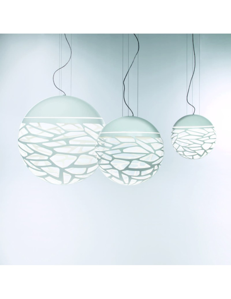 Lampada a sospensione Kelly sfera Ø 40 in metallo taglio laser bianco opaco, 3 E27 | Lodes -LODES - STUDIO ITALIA