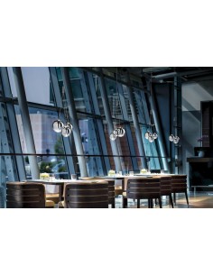 Lampada a sospensione LED Random 3 sfere in vetro soffiato cromo sfumato, 3 W | Lodes -LODES - STUDIO ITALIA 2