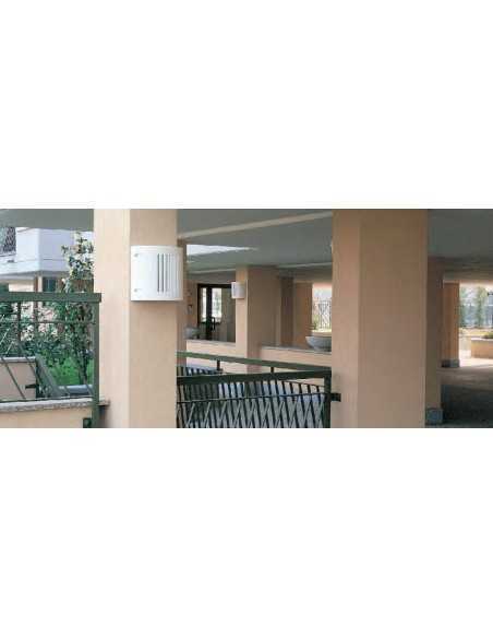 Applique da esterno Visus IP65 in alluminio bianco con vetro acidato, 2 G24d-3 | Arealite -AREALITE