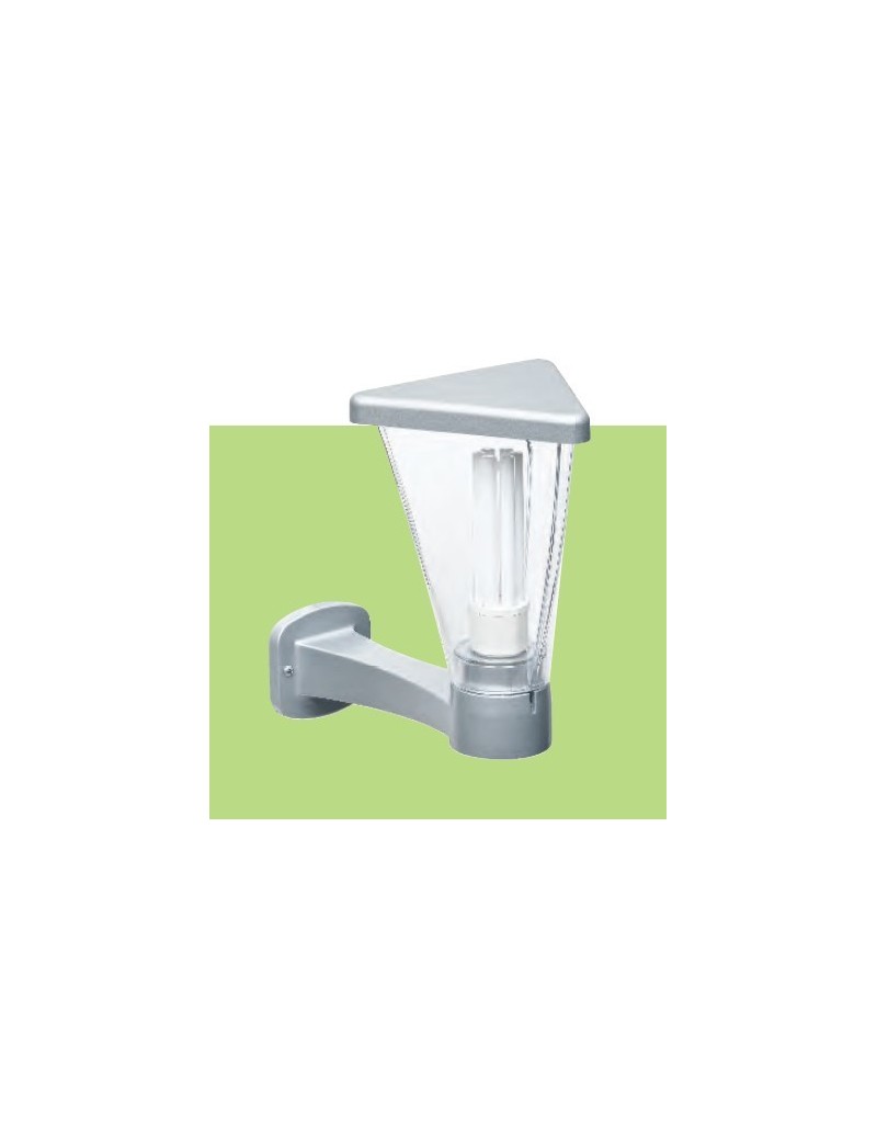 Lanterna da parete per esterno Telus triangolare con braccio, grigio, E27, IP44 | Arealite -AREALITE