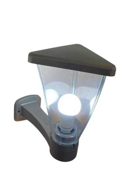 Lanterna da parete per esterno Telus triangolare con braccio, grigio, E27, IP44 | Arealite -AREALITE