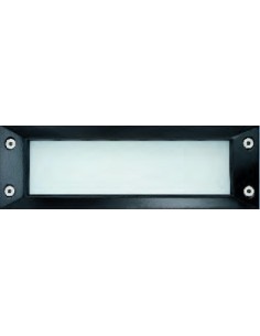 Segnapasso da incasso Input rettangolare in alluminio nero e vetro, E27 | Arealite -AREALITE