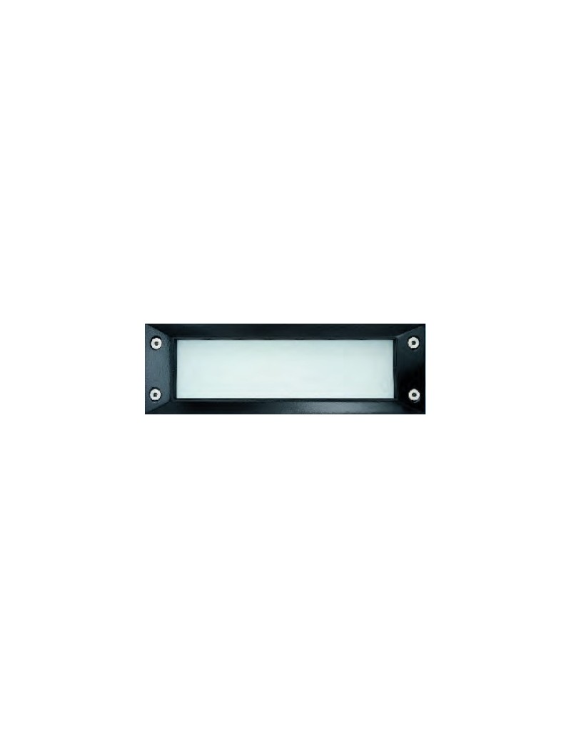 Segnapasso da incasso Input rettangolare in alluminio nero e vetro, E27 | Arealite -AREALITE