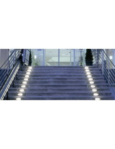 Segnapasso da incasso Input rettangolare in alluminio nero e vetro, E27 | Arealite -AREALITE 2