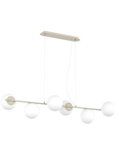 Lampada a sospensione Boomerang 6 luci, sfere in vetro bianco satinato, versione LUNGO | Top Light -TOP LIGHT 2