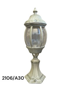 Mini palo da giardino Nano H 59 cm con lanterna in alluminio bianco, E27 | Liberty Lamp -LIBERTY LAMP
