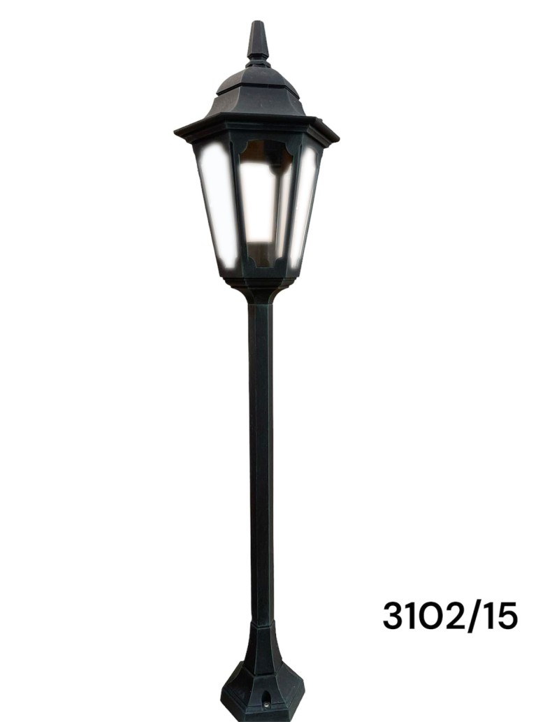 Mini palo da giardino Nano H 100 cm con lanterna in alluminio nero-verde, E27 | Nobile -NOBILE
