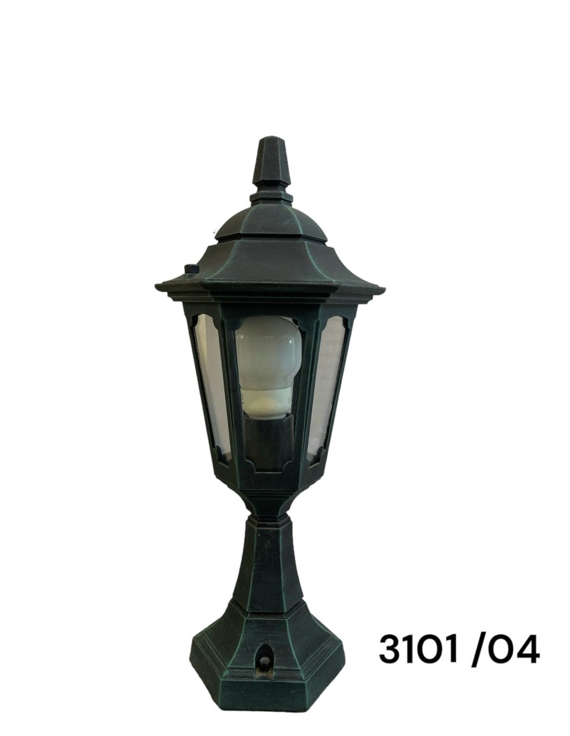 Mini palo da giardino Nano H 45 cm con lanterna in alluminio nero-verde, E27 | Nobile -NOBILE