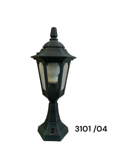 Mini palo da giardino Nano H 45 cm con lanterna in alluminio nero-verde, E27 | Nobile -NOBILE