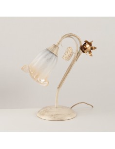Lampada da comodino Cestino in ferro battuto avorio e oro, E14 | Bonetti Illumina -BONETTI ILLUMINA