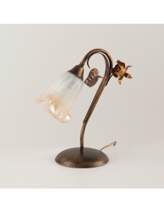 Lampada da comodino Cestino in ferro battuto marrone e oro, E14 | Bonetti Illumina -BONETTI ILLUMINA