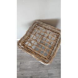 Cesto portabiancheria Basket Small in legno con sacco in lino, 40x40x56 cm | Innova Living -INNOVA LIVING 2