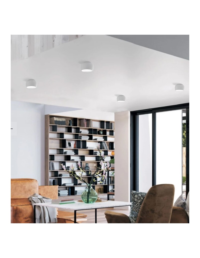 Plafoniera tonda Ø 11 cm in gesso bianco verniciabile, GX53 | Sforzin -SFORZIN - MILOOX