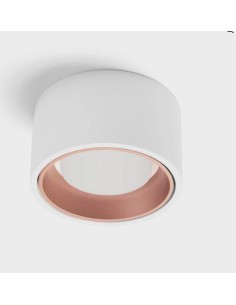 Plafoniera in gesso bianco con anello alluminio rame, Ø 12 cm, GX53 | Sforzin Miloox -SFORZIN - MILOOX