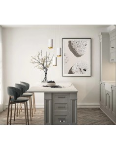 Sospensione T406 in gesso bianco con 4 anelli intercambiabili, GU10 | Sforzin Miloox -SFORZIN - MILOOX 2