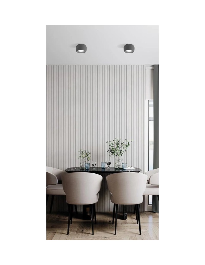 Plafoniera tonda Ø 11 cm in gesso bianco verniciabile, GX53 | Sforzin -SFORZIN - MILOOX