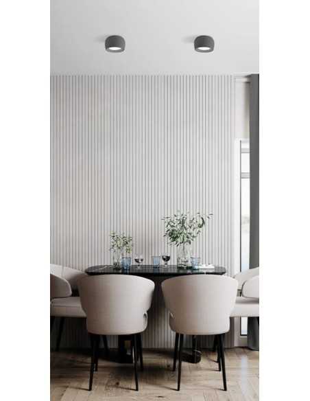 Plafoniera tonda Ø 11 cm in gesso bianco verniciabile, GX53 | Sforzin -SFORZIN - MILOOX