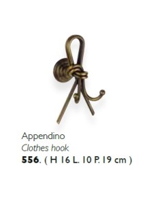 Appendino doppio gancio classico country Nodo in ottone brunito, fatto a mano | Flab -FLAB