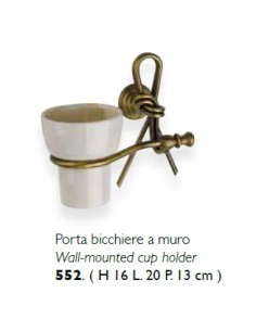 Bicchiere porta spazzolini classico country Nodo in ottone brunito, fatto a mano | Flab -FLAB