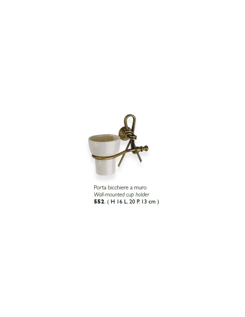 Bicchiere porta spazzolini classico country Nodo in ottone brunito, fatto a mano | Flab -FLAB