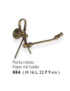 Portarotolo country Nodo in ottone brunito lavorato a mano e ceramica, 16x22x9 cm | Flab -FLAB