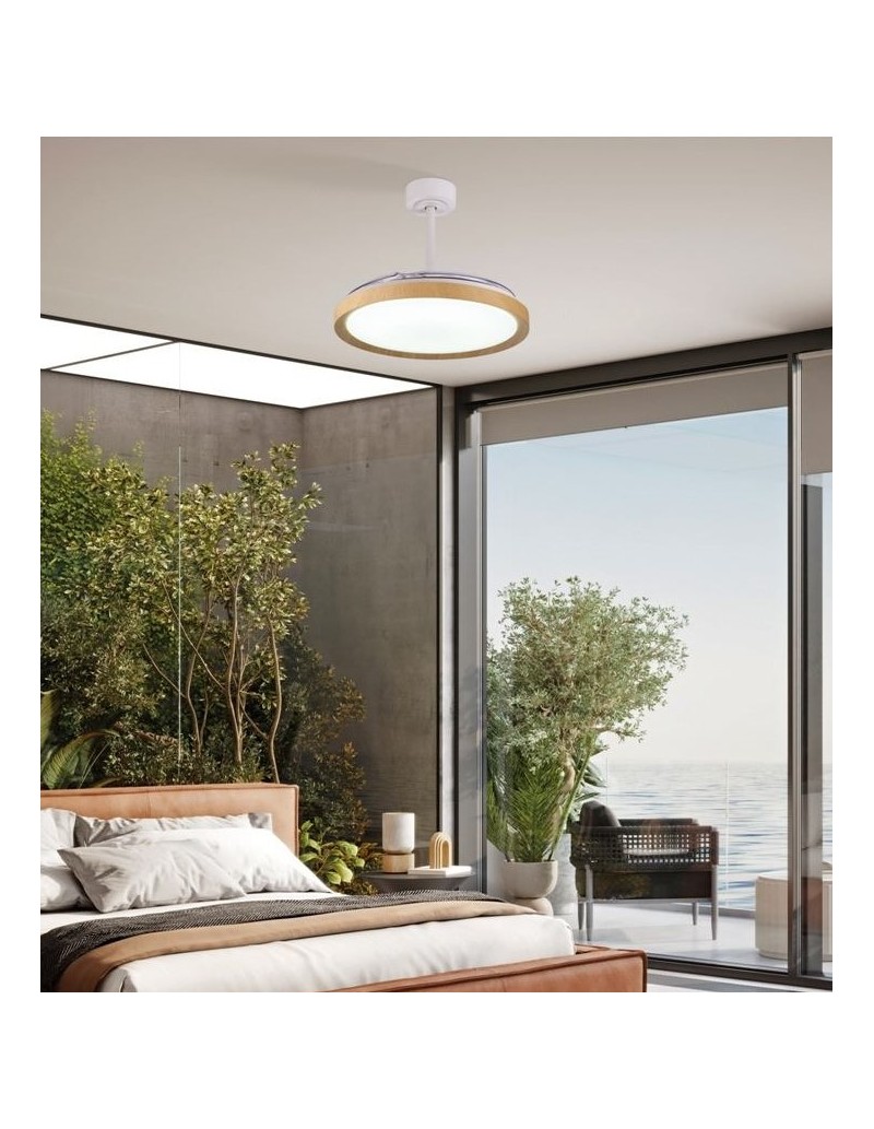 Plafoniera con ventilatore Mistral LED 50 W CCT e pale a scomparsa, Ø 106 cm | Mantra -MANTRA