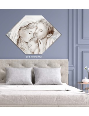 Capoletto a rombo Sacra Famiglia con cornice sabbia, 85x58 cm | Artidea -ARTIDEA