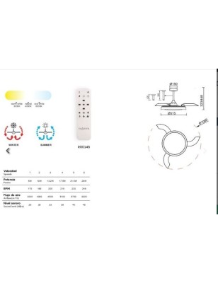 Plafoniera con ventilatore Mistral LED 50 W CCT e pale a scomparsa, Ø 106 cm | Mantra -MANTRA 2
