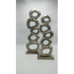 Set 2 sculture astratte Sequence in metallo argentato, H 50 e 41 cm | Innova Living -INNOVA LIVING 2