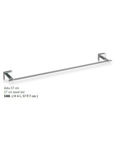 Asta portasciugamani 57 cm moderno Gamma in ottone cromato, fatto a mano | Flab -FLAB