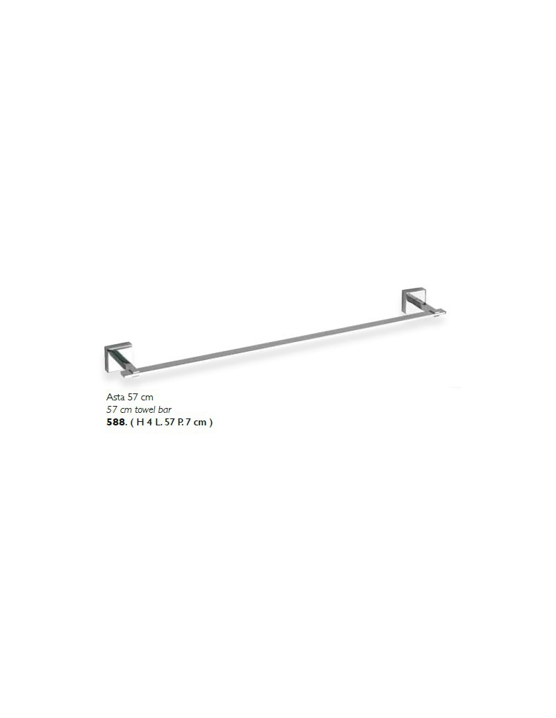 Asta portasciugamani 57 cm moderno Gamma in ottone cromato, fatto a mano | Flab -FLAB