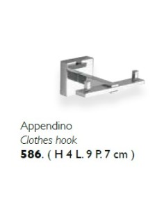 Porta accappatoio doppio da parete moderno Gamma in ottone cromato, fatto a mano | Flab -FLAB